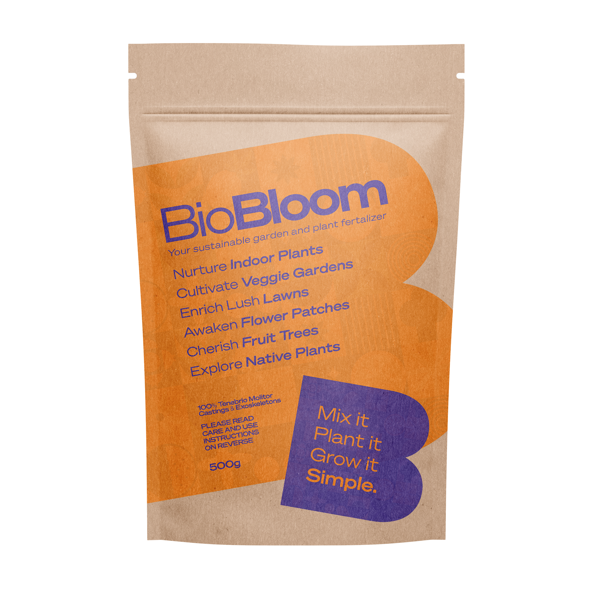 Printed Kraft Stand Up Pouch - Compostable